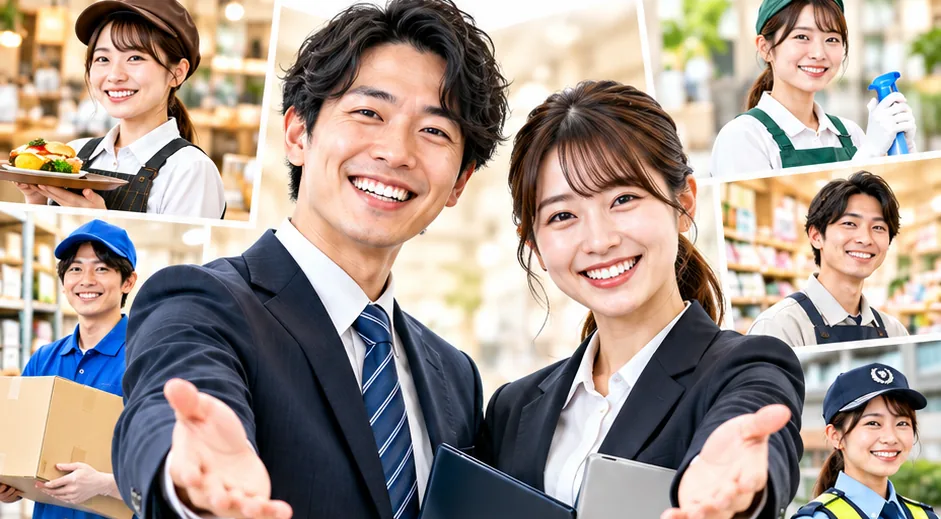 笑顔で迎えるバイトレルの担当者